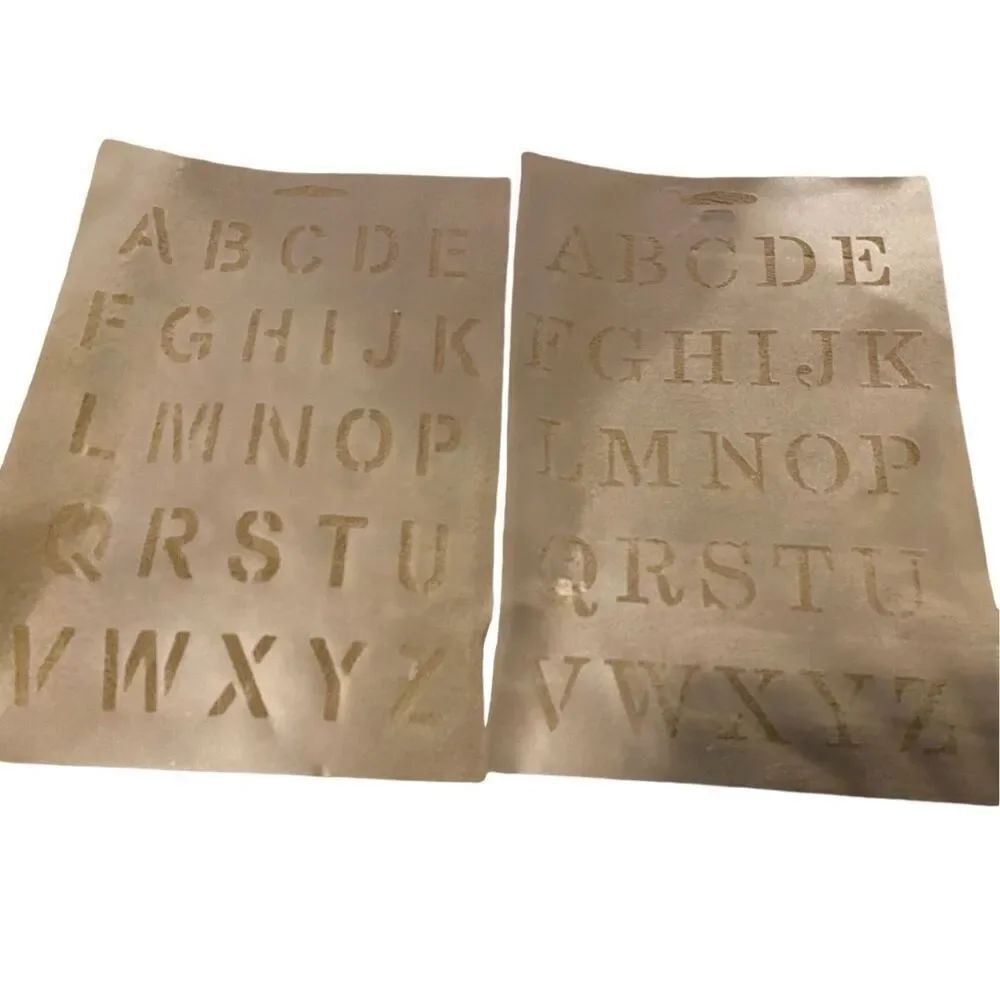 Lot Of 2 Stencils Art Crafts Diy School Kids 1 inch Drawing Projects